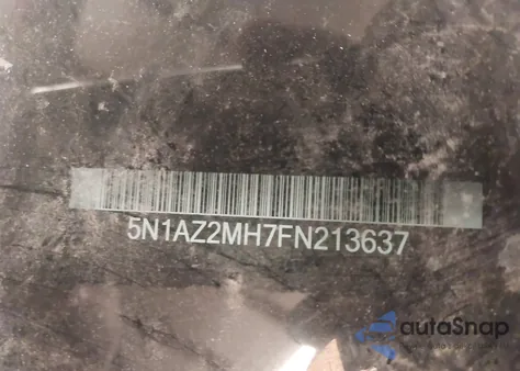 2015 Nissan Murano Platinum z USA, uszkodzony, nr VIN 5N1AZ2MH7FN213637